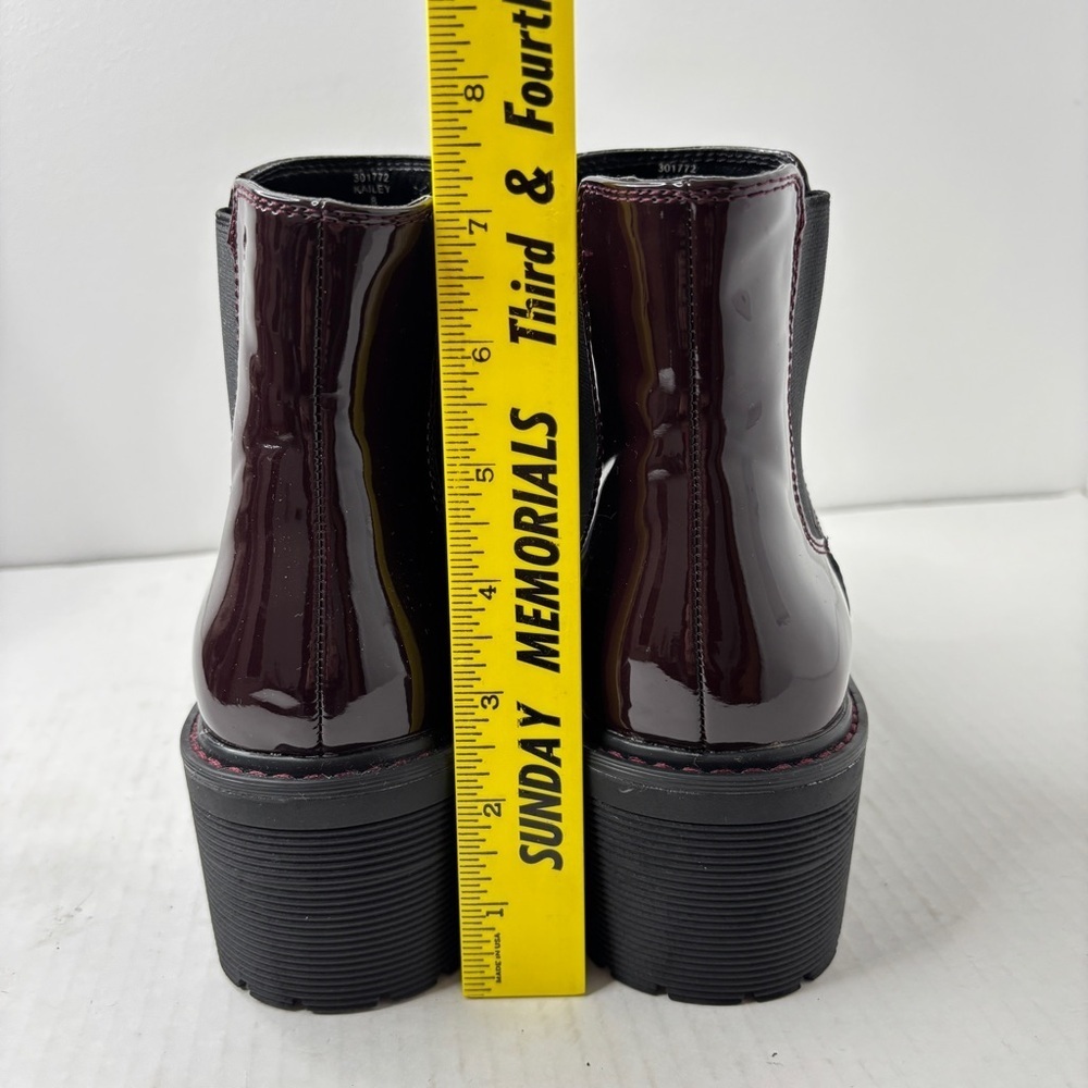Limelight Chunky Chelsea Rain Boots Waterproof Sz 8 Burgundy Wine Lug Sole NWOB - Picture 2 of 11